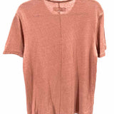 rag & bone Men's Rust Size M Crew Neck Linen Blend Short Sleeve Shirt