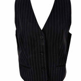 Ann Taylor Women's Black Size M 3 Piece Pinstripe Blazer Vest & Pants Set