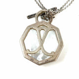 Judith Jack 925 Sterling Silver Convertible 36" Pendant Mother of Pearl Necklace