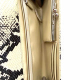 Calvin Klein Black Beige Snake Print Leather Wristlet