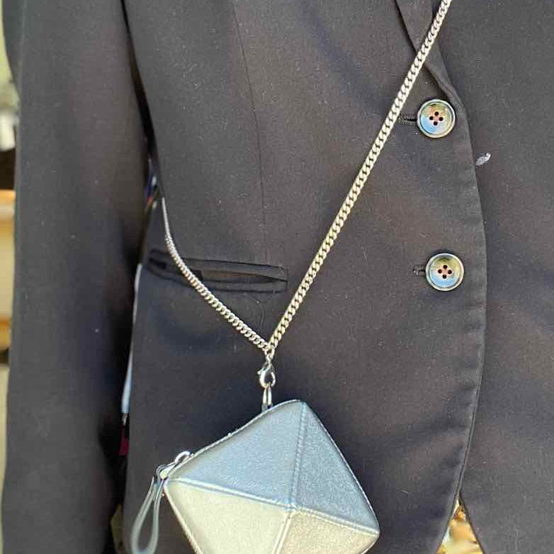 Valentino Silver Stud Leather Made in Italy Coin Purse