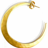 RLM STUDIO Brass Gold Tone Crescent Hammered Hoop Earrings
