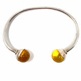 Estate .925 Sterling Silver Yellow Cuff 3" Bracelet