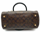 Coach  Rowan Coated Canvas Brown Boston Signature Satchel