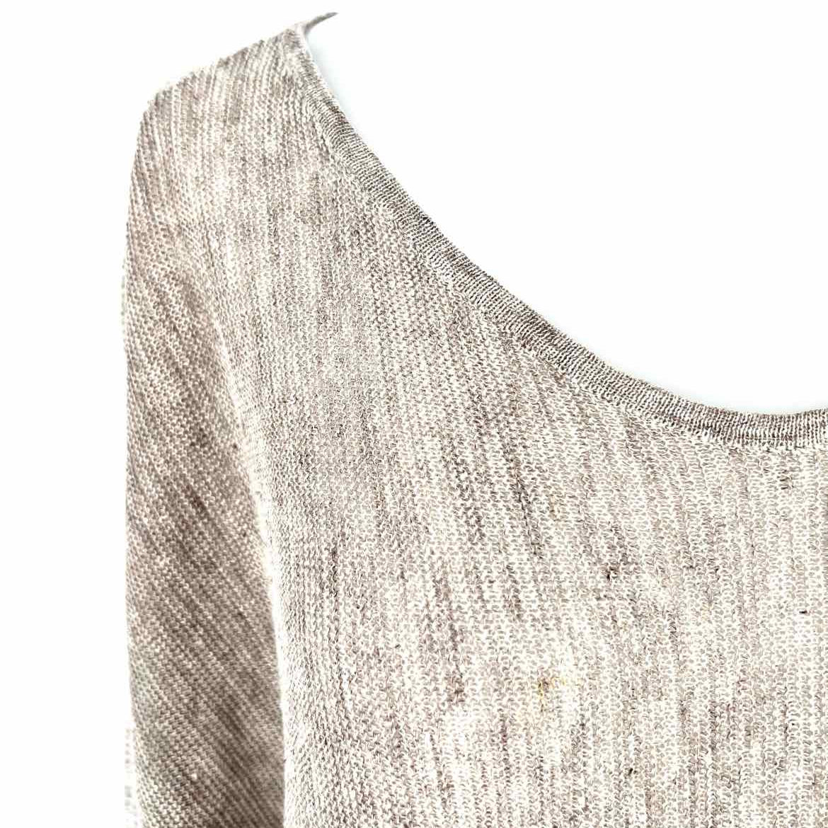 Eileen Fisher Women's Gray Size M Boatneck Linen Asymetric Sweater