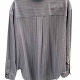 Toteme Women's Gray Size 36 Button Down Pinstripe Long Sleeve Shirt