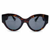 Versace Medusa MOD 4438 Dark Brown Gold Tone Round Tortoise Sunglasses