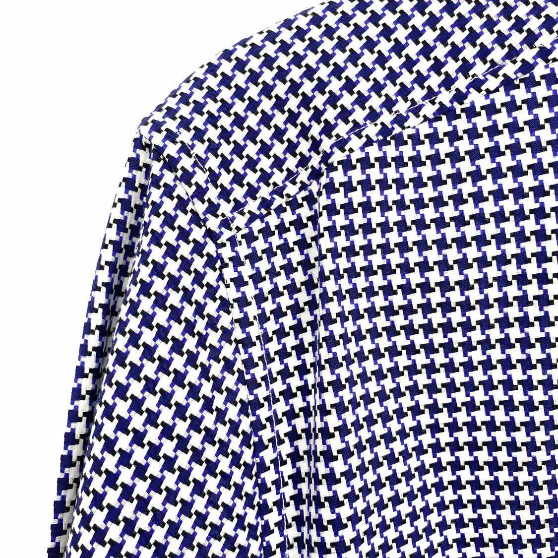Robert Graham Men's Navy White Size L Button Down Houndstooth Long Sleeve Shirt