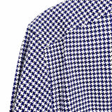 Robert Graham Men's Navy White Size L Button Down Houndstooth Long Sleeve Shirt