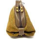 BORBONESE Brown Half Dome Speckled Clutch
