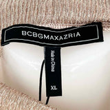 BCBG Max Azria Women's Gold Size XL Turtleneck Shimmer Long Sleeve
