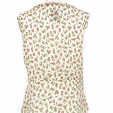 Prada Women's Cream Multi-Color Size 44/8 V-Neck Silk Floral Sleeveless