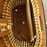 Salvatore Ferragamo 2022 Studio Wove Raffia Brown Bucket Woven Satchel