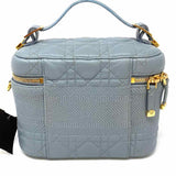 Dior 2020 Small DiorTravel Vanity Case Steel Blue CANNAGE Made in Italy Clutch