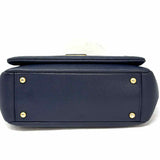 Chanel Navy Blue Quilted Grained Leather Made in Italy Tote