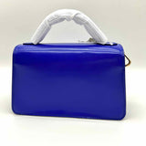 J Crew Gracie Royal Blue Top Handle Patent Leather Crossbody