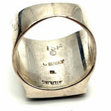 Navajo Begay size 7.5 925 Sterling Silver Signet Mosaic Ring