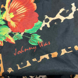 johnny was Silk Multi-black Square 42" Leopard Print Butterfly Scarf