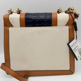 Brahmin Vineyard Ophelia Navy Brown Cream Top Handle Color Block Shoulder Bag