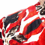 Nic + Zoe Petal Pop Women's Red Size M Viscose Smocked Abstract Long Sleeve