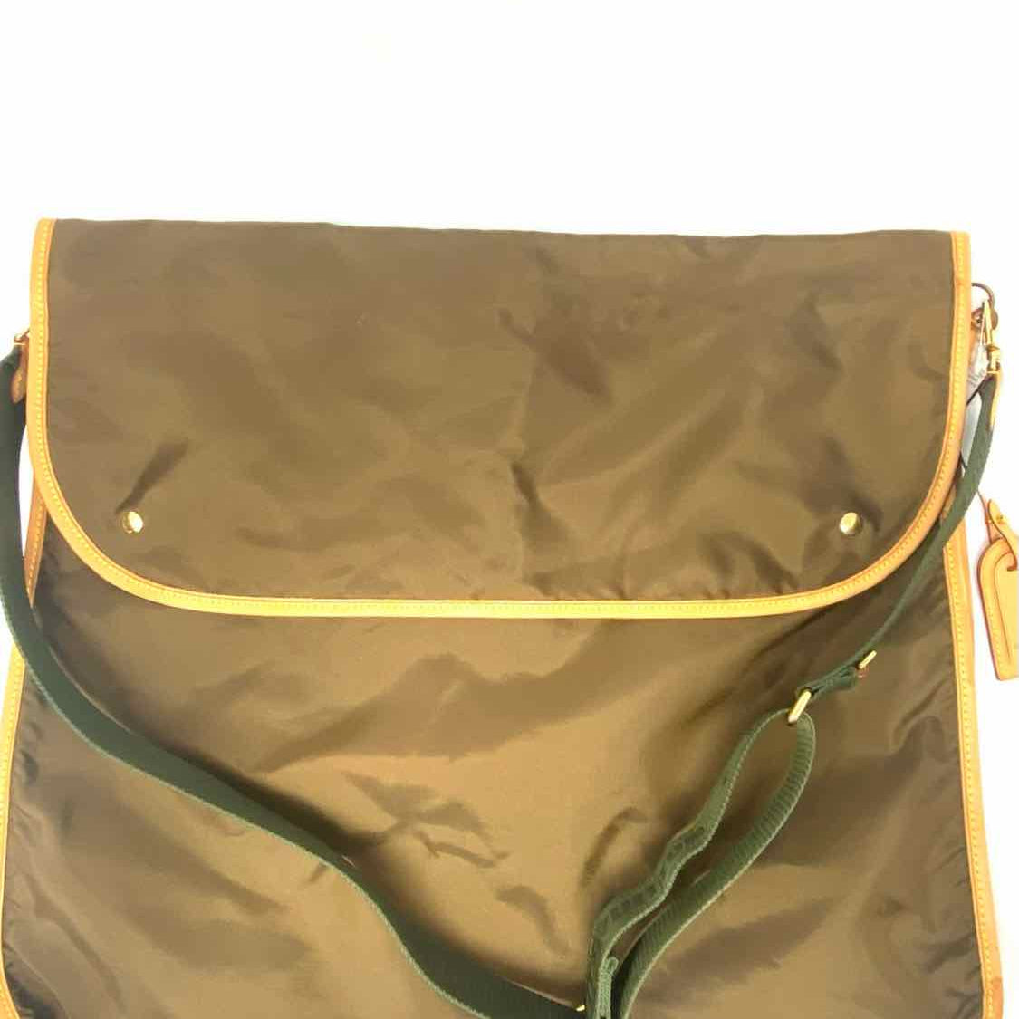 LOUIS VUITTON Garment Bag Insert Green Jacquard Strap Brown Messenger Bag