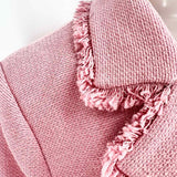 L'AGENCE Women's Pink Size 8 Button Down Tweed Jacket