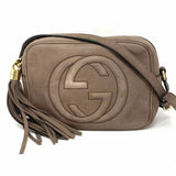 Gucci Gray Camera Bag GG Suede Crossbody