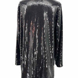 dennis by dennis basso Women's Black Size S Open Front Sequined Jacket