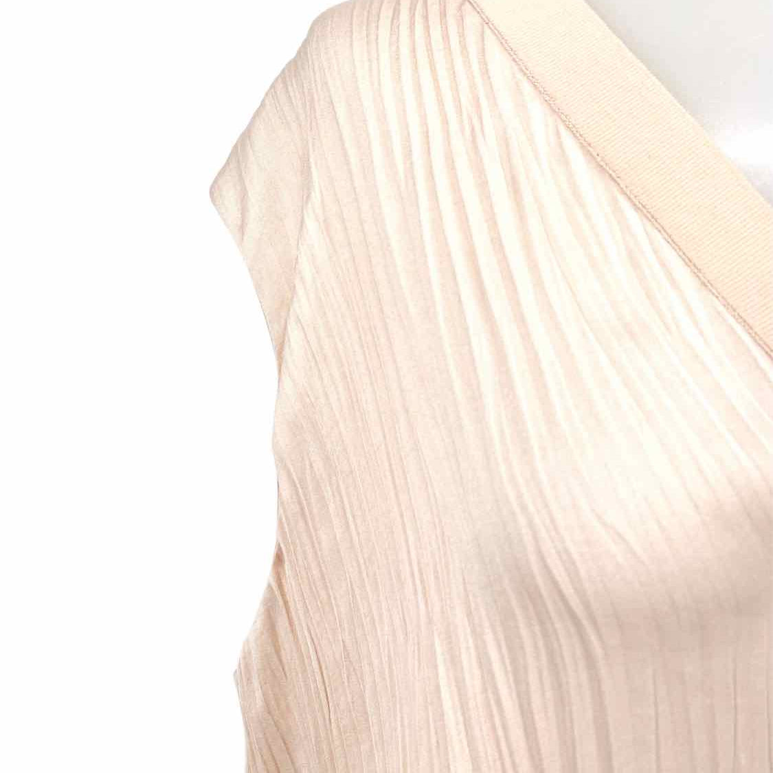 Vince Women's Beige V-Neck Textured Size XL Sleeveless