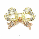 Estate 10K 3-Tone Bow Brooch