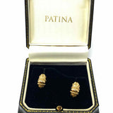 AVERY 14K 585 Yellow Gold Huggie Vintage 5/8" Earrings