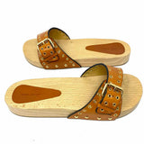 Isabel Marant Jaso Women's Brown Size 38/7.5 Slide Eyelet Sandals