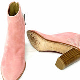 Ted Baker Azaila Women's Pink Size 39/8.5 Block Heel Suede Textured Bootie
