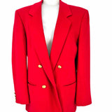 PBM Vintage Women's Red Size 8 Double Breasted Cashmere Blazer