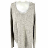 HELMUT LANG Women's Gray Size L Asymmetrical Viscose Blend Sweater