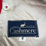 PBM Vintage Women's Red Size 8 Double Breasted Cashmere Blazer