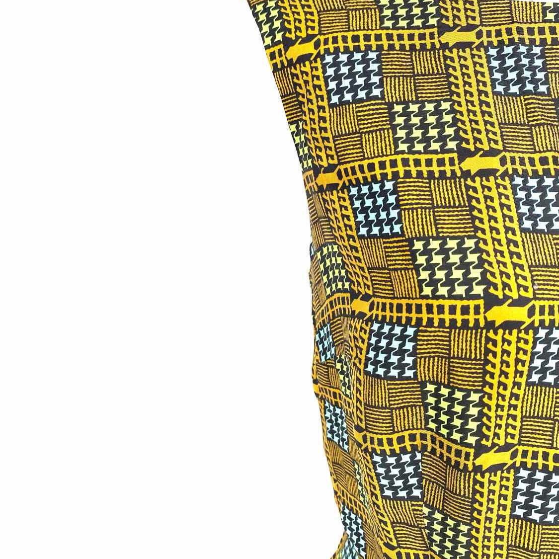 Girls From Savoy Women's Mustard/Blue Empire Silk Print Size 6 Dress