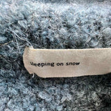 sleeping on snow Women's Steel Blue Size S Mock Neck Embroidered Floral Sweater