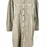 James Perse Women's Gray Size M Button Down Cotton Blend Dress