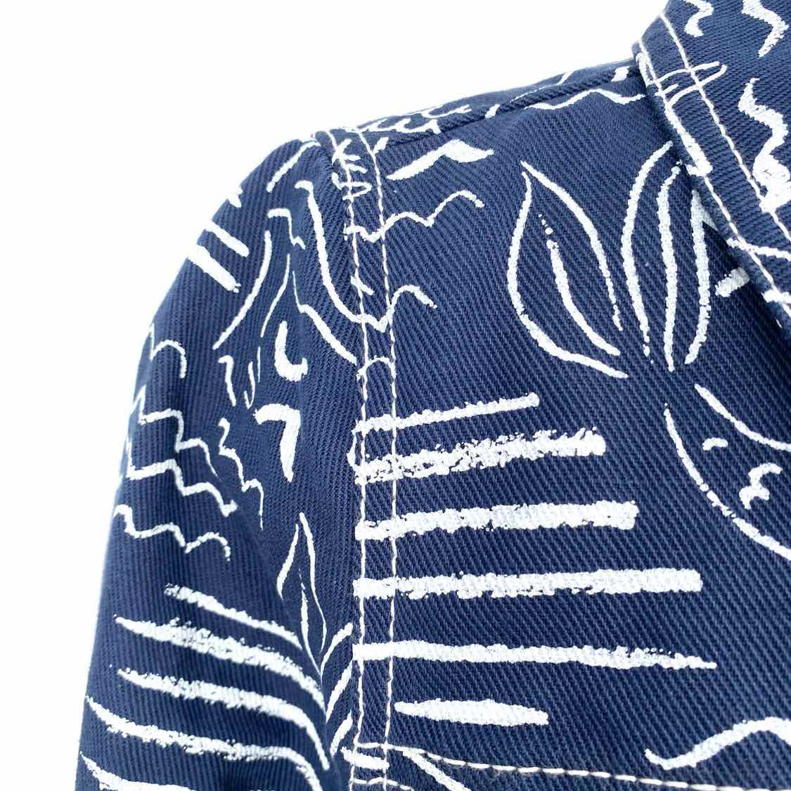 KENZO Women's Navy Size S Button Down Denim Mermaid Jacket