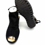 FLY LONDON Women's Black Size 41/10 Wedge Leather Peeptoe Slingbacks