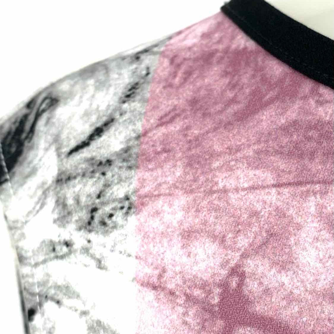 HELMUT LANG Women's Gray / Pink Size S Boxy Marble Colorblock Sleeveless