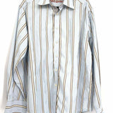 Robert Graham Men's Light Blue Size XL Stripe Long Sleeve Shirt