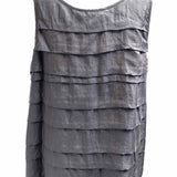 Eileen Fisher Women's Gray Size M Scoop Neck Silk Pleated Sleeveless