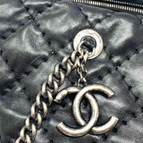 Chanel 2012 Ultimate Stitch Shopping Black Quilted Lambskin Leather Tote