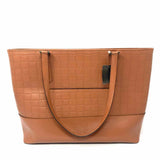 BRUNO MAGLI Brown Tote Easy Woven embossed Leather Shoulder Bag
