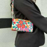 Saint Laurent Multi-Color Floral Leather Wallet