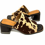 Donald J Pliner Haze Women's Brown Size 8 Calf Hair Leopard Print Slide