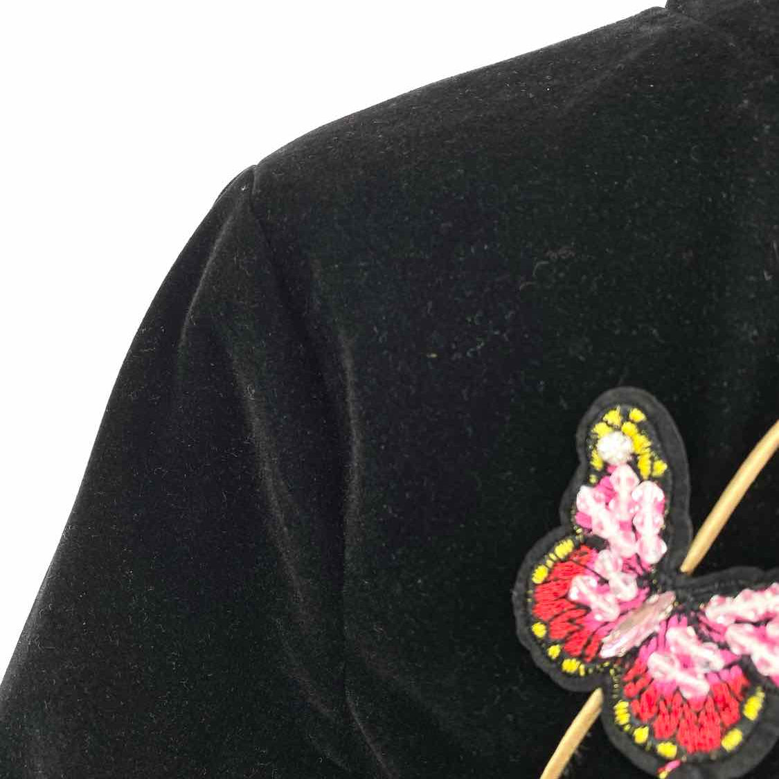 EZPopsy Women's Black Size XL Velvet Floral Embroidered Cheongsam Dress