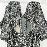 Miss Circle Women's Silver Size M Bustier Sequined Off The Shoulder Dress